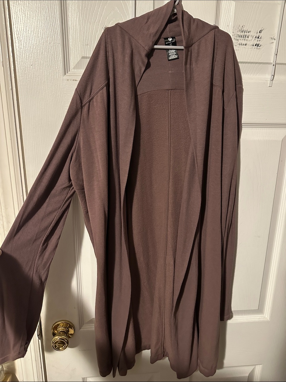 Active Life Women's Open-Front Hooded Cardigan - Mauve Brown